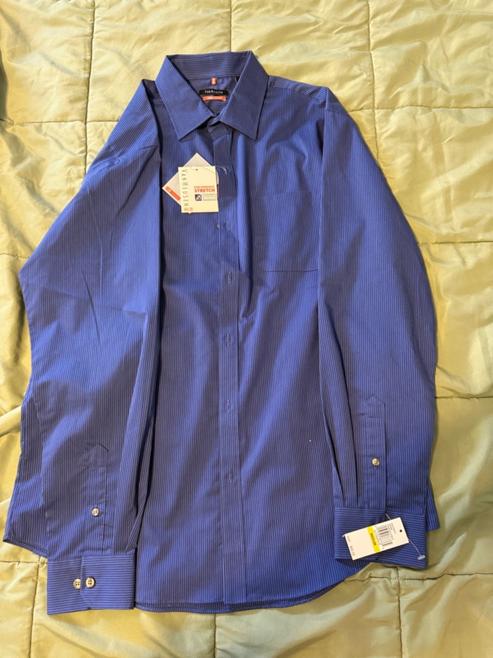 NWT Van Heusen Royal Blue Pinstripe Dress Shirt